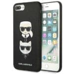 Karl Lagerfeld KLHCI8LSAKICKCBK Black Saffiano Ikonik Karl&Choupette Head iPhone 7 Plus/8 Plus Tok