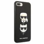 Karl Lagerfeld KLHCI8LSAKICKCBK Black Saffiano Ikonik Karl&Choupette Head iPhone 7 Plus/8 Plus Tok