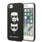 Karl Lagerfeld KLHCI8SAKICKCBK Black Saffiano Ikonik Karl&Choupette Head iPhone 8/7/SE 2020/SE 2022 Tok