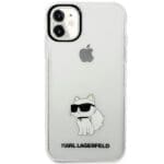 Karl Lagerfeld KLHCN61HNCHTCT Transparent Ikonik Choupette iPhone 11 Tok