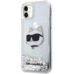 Karl Lagerfeld KLHCN61LNCHCS Silver Glitter Choupette Head iPhone 11 Tok