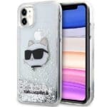 Karl Lagerfeld KLHCN61LNCHCS Silver Glitter Choupette Head iPhone 11 Tok