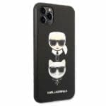 Karl Lagerfeld KLHCN65SAKICKCBK Black Saffiano Ikonik Karl&Choupette Head iPhone 11 Pro Max Tok