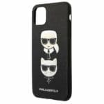 Karl Lagerfeld KLHCN65SAKICKCBK Black Saffiano Ikonik Karl&Choupette Head iPhone 11 Pro Max Tok