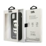 Karl Lagerfeld KLHCN65SAKICKCBK Black Saffiano Ikonik Karl&Choupette Head iPhone 11 Pro Max Tok