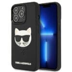 Karl Lagerfeld KLHCP13LCH3DBK Black 3D Rubber Choupette iPhone 13 Pro Tok