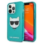 Karl Lagerfeld KLHCP13LCHTRB Glitter Choupette Fun Blue iPhone 13 Pro Tok