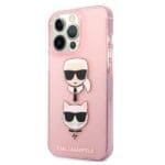 Karl Lagerfeld KLHCP13LKCTUGLP Glitter Karl&Choupette Pink iPhone 13 Pro Tok