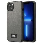 Karl Lagerfeld KLHCP13MSFMP2DG Silver Saffiano Plaque iPhone 13 Tok