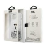 Karl Lagerfeld KLHCP13SKICGLS Silver Liquid Glitter Karl&Choupette Head iPhone 13 Mini Tok