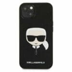 Karl Lagerfeld KLHCP13SSAKHBK Saffiano Ikonik Karl'S Head Black iPhone 13 Mini Tok