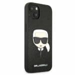 Karl Lagerfeld KLHCP13SSAKHBK Saffiano Ikonik Karl'S Head Black iPhone 13 Mini Tok