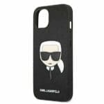 Karl Lagerfeld KLHCP13SSAKHBK Saffiano Ikonik Karl'S Head Black iPhone 13 Mini Tok