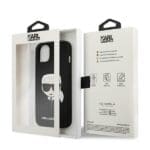 Karl Lagerfeld KLHCP13SSAKHBK Saffiano Ikonik Karl'S Head Black iPhone 13 Mini Tok