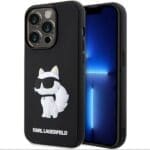 Karl Lagerfeld KLHCP14L3DRKHNK Black Hardcase Rubber Choupette 3D iPhone 14 Pro Tok