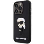 Karl Lagerfeld KLHCP14L3DRKINK Black Hardcase Rubber Ikonik 3D iPhone 14 Pro Tok