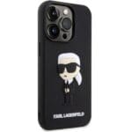 Karl Lagerfeld KLHCP14L3DRKINK Black Hardcase Rubber Ikonik 3D iPhone 14 Pro Tok