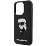 Karl Lagerfeld KLHCP14L3DRKINK Black Hardcase Rubber Ikonik 3D iPhone 14 Pro Tok