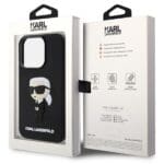 Karl Lagerfeld KLHCP14L3DRKINK Black Hardcase Rubber Ikonik 3D iPhone 14 Pro Tok