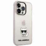 Karl Lagerfeld KLHCP14LCTTRI Pink Transparent Choupette Body iPhone 14 Pro Tok