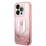 Karl Lagerfeld KLHCP14LLBKLCP Pink Liquid Glitter Big KL iPhone 14 Pro Tok