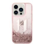 Karl Lagerfeld KLHCP14LLBKLCP Pink Liquid Glitter Big KL iPhone 14 Pro Tok