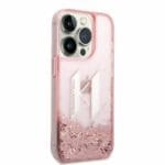 Karl Lagerfeld KLHCP14LLBKLCP Pink Liquid Glitter Big KL iPhone 14 Pro Tok