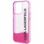 Karl Lagerfeld KLHCP14LLCKVF Pink Liquid Glitter Elong iPhone 14 Pro Tok