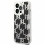 Karl Lagerfeld KLHCP14LLMNMK Black Liquid Glitter Monogram iPhone 14 Pro Tok