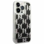 Karl Lagerfeld KLHCP14LLMNMK Black Liquid Glitter Monogram iPhone 14 Pro Tok