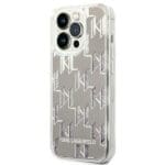 Karl Lagerfeld KLHCP14LLMNMS Silver Liquid Glitter Monogram iPhone 14 Pro Tok