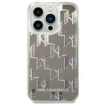 Karl Lagerfeld KLHCP14LLMNMS Silver Liquid Glitter Monogram iPhone 14 Pro Tok