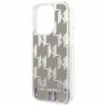 Karl Lagerfeld KLHCP14LLMNMS Silver Liquid Glitter Monogram iPhone 14 Pro Tok