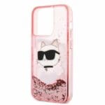 Karl Lagerfeld KLHCP14LLNCHCP Pink Glitter Choupette Head iPhone 14 Pro Tok
