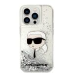 Karl Lagerfeld KLHCP14LLNKHCH Silver Glitter Karl Head iPhone 14 Pro Tok