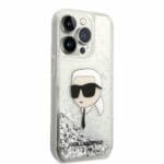 Karl Lagerfeld KLHCP14LLNKHCH Silver Glitter Karl Head iPhone 14 Pro Tok