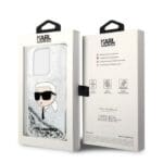 Karl Lagerfeld KLHCP14LLNKHCH Silver Glitter Karl Head iPhone 14 Pro Tok