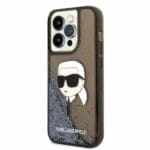 Karl Lagerfeld KLHCP14LLNKHCK Black Glitter NFT Karl Head iPhone 14 Pro Tok