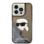 Karl Lagerfeld KLHCP14LLNKHCK Black Glitter NFT Karl Head iPhone 14 Pro Tok