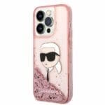 Karl Lagerfeld KLHCP14LLNKHCP Pink Glitter NFT Karl Head iPhone 14 Pro Tok
