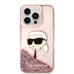 Karl Lagerfeld KLHCP14LLNKHCP Pink Glitter NFT Karl Head iPhone 14 Pro Tok