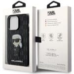 Karl Lagerfeld KLHCP14LSAKHPKK Black Saffiano Monogram Ikonik iPhone 14 Pro Tok