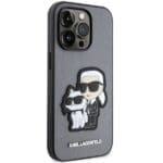 Karl Lagerfeld KLHCP14LSANKCPG Hardcase Silver Saffiano Karl & Choupette iPhone 14 Pro Tok