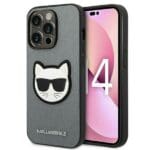 Karl Lagerfeld KLHCP14LSAPCHG Silver Saffiano Choupette Head Patch iPhone 14 Pro Tok