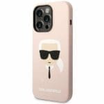 Karl Lagerfeld KLHCP14LSLKHLP Pink Silicone Karl`s Head iPhone 14 Pro Tok