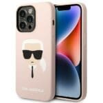 Karl Lagerfeld KLHCP14LSLKHLP Pink Silicone Karl`s Head iPhone 14 Pro Tok