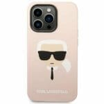 Karl Lagerfeld KLHCP14LSLKHLP Pink Silicone Karl`s Head iPhone 14 Pro Tok
