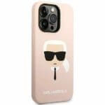 Karl Lagerfeld KLHCP14LSLKHLP Pink Silicone Karl`s Head iPhone 14 Pro Tok