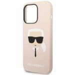 Karl Lagerfeld KLHCP14LSLKHLP Pink Silicone Karl`s Head iPhone 14 Pro Tok