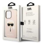Karl Lagerfeld KLHCP14LSLKHLP Pink Silicone Karl`s Head iPhone 14 Pro Tok